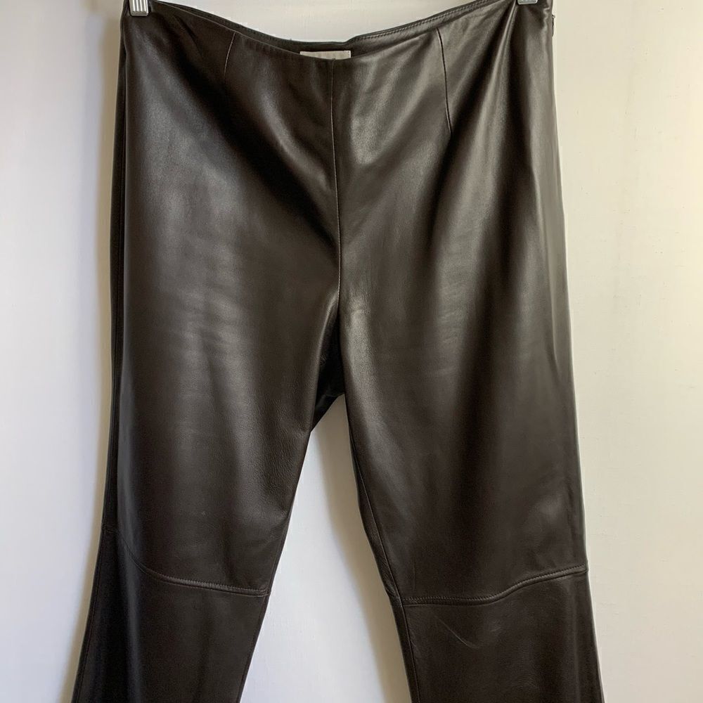Katherine Kelly Genuine Brown Lambskin Trousers